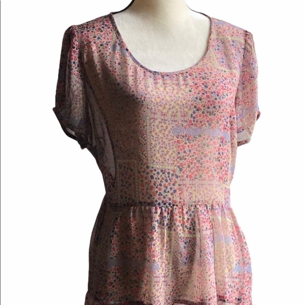 SHEER FLORAL TOP-SZ 14-LABEL BE-NWOT